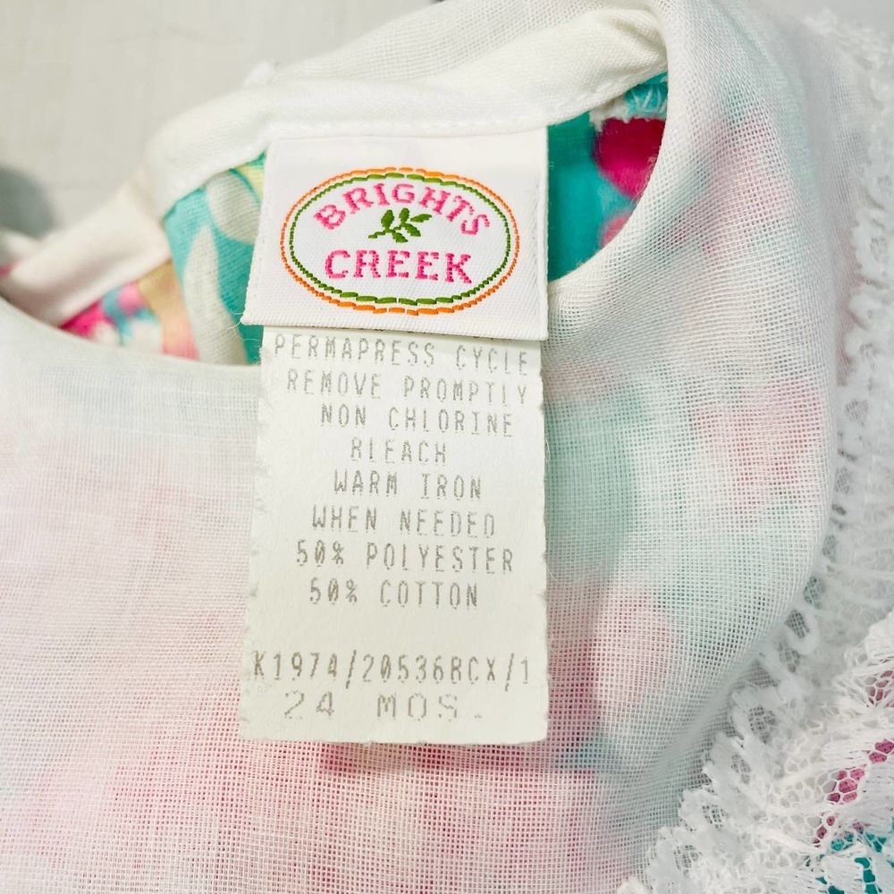 Vintage Brights Creek Floral Infant Girls Smock Dress- Sz 12 months - Picture 6 of 6